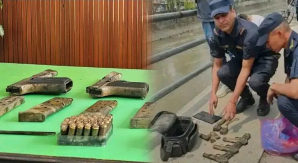 काठमाडौंमा चकित पार्ने घटना: विष्णुमति किनारमा ४ पेस्तोल र ५८ राउण्ड गोली बरामद 